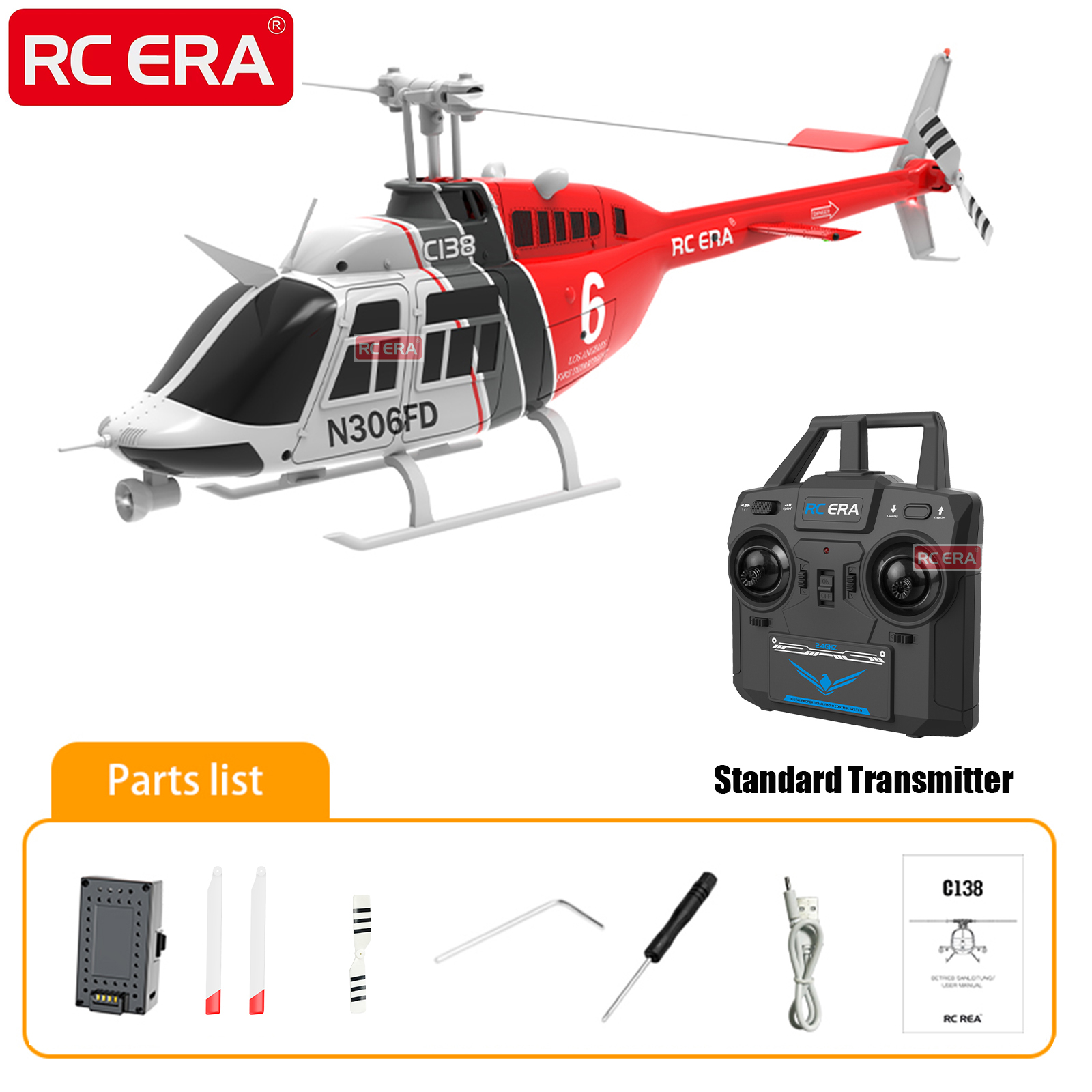 RC ERA C138 BELL 206 제트 레인저, 6 - Rc Helicopter Gyro 리뷰 및 가격